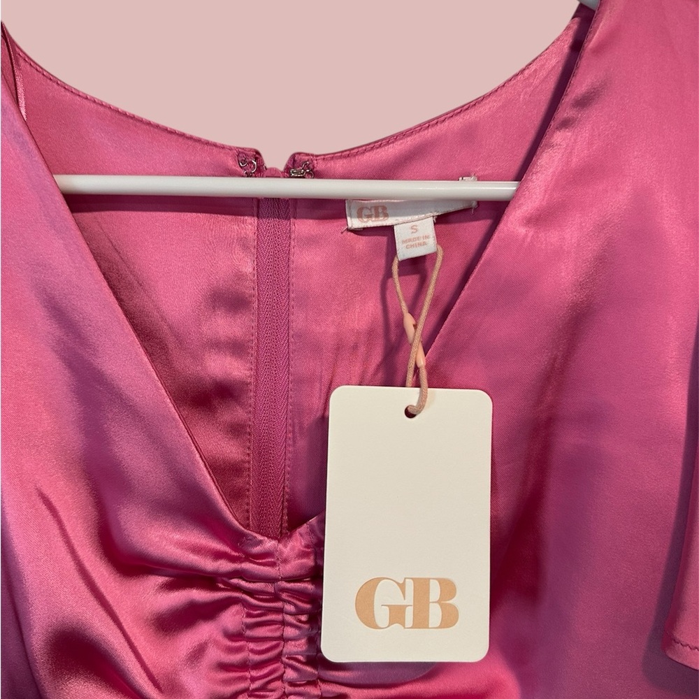 Gianni Bini Pink Ruched Maxi Dress - Picture 3 of 4